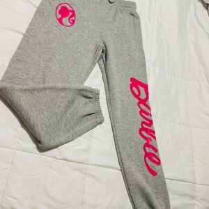 Barbie Kids Joggers in Gray with Pink Logo